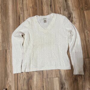 277 St. John’s Bay Ivory Knit Sweater | Cozy Soft Stretch Pullover